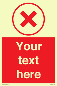 Custom red background, red cross in circle sign